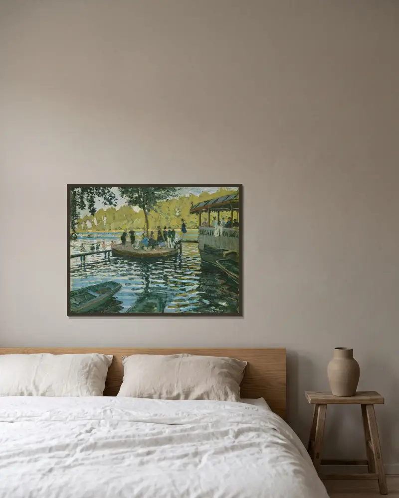 La Grenouillère, Claude Monet v rámu na stěně