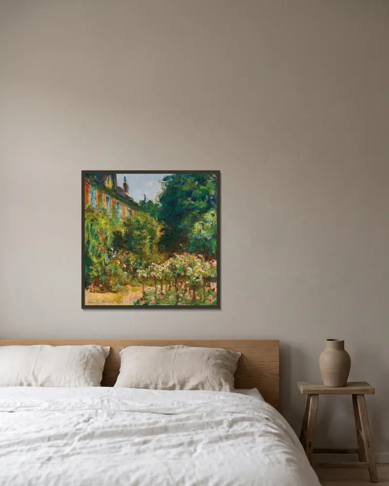 La maison de l’artiste à Giverny av Claude Monet inramad på en vägg