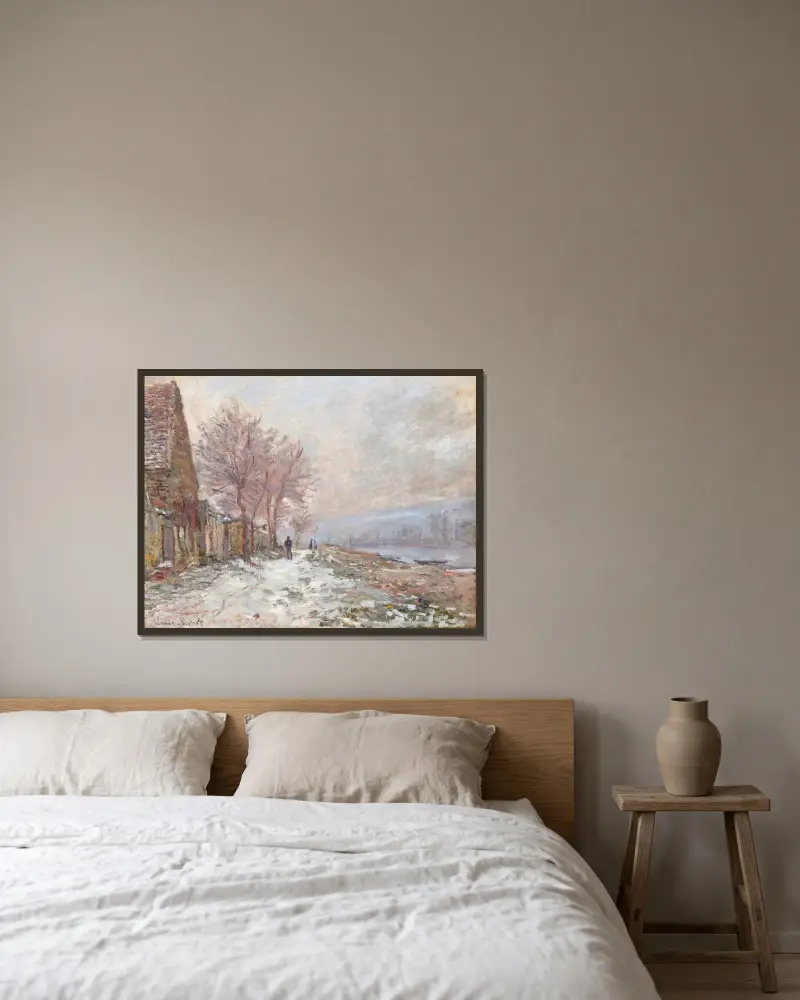 Lavacourt, Winter von Claude Monet gerahmt an einer Wand