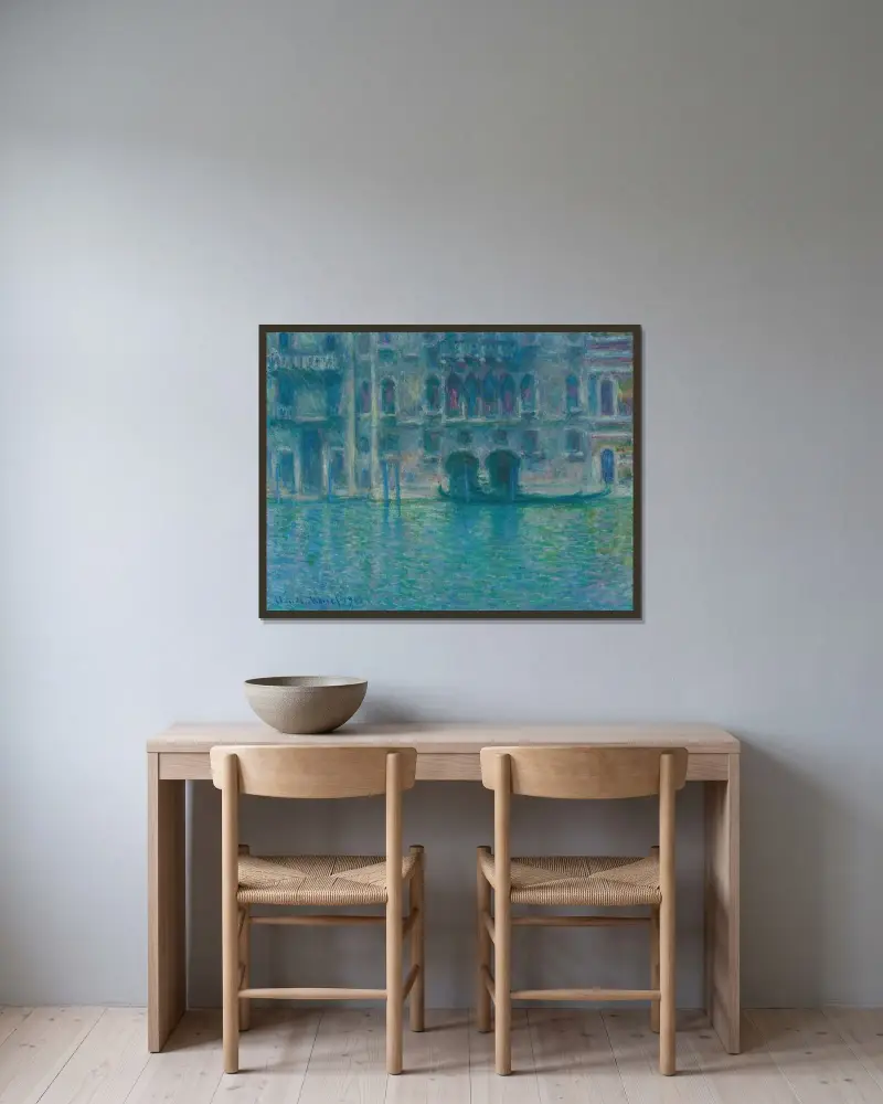 Palazzo da Mula, Wenecja, Claude Monet w ramie na ścianie