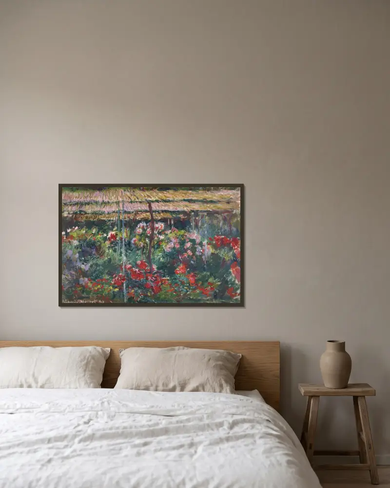 Pionová zahrada, Claude Monet v rámu na stěně