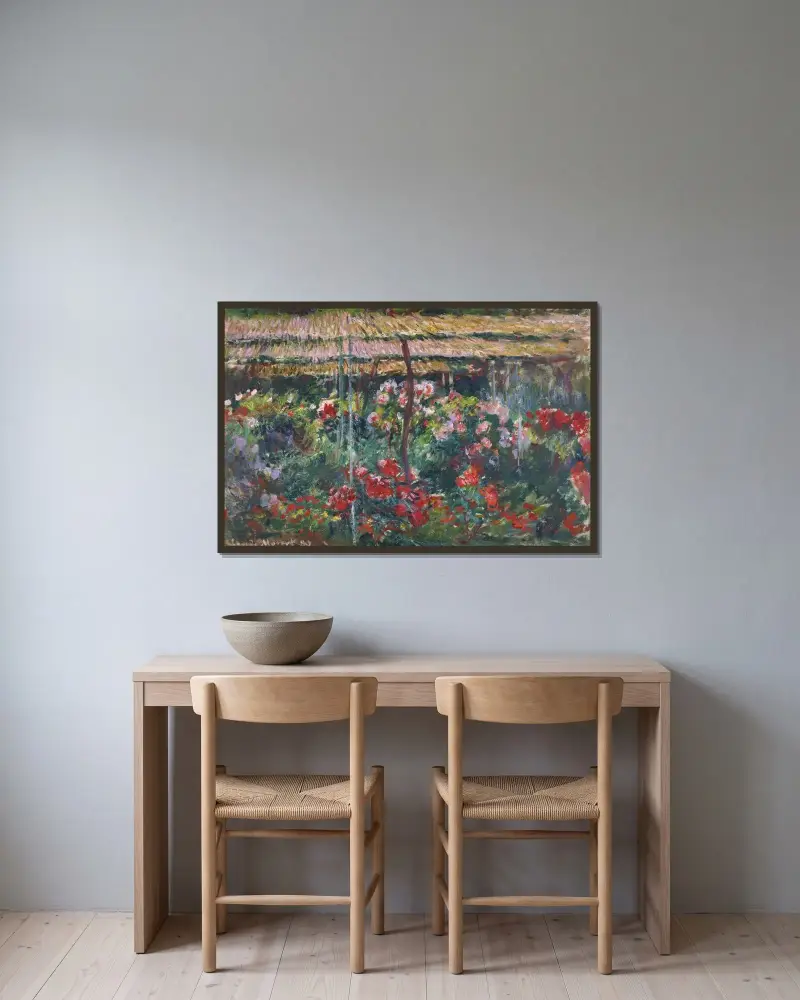 Pionová zahrada, Claude Monet v rámu na stěně