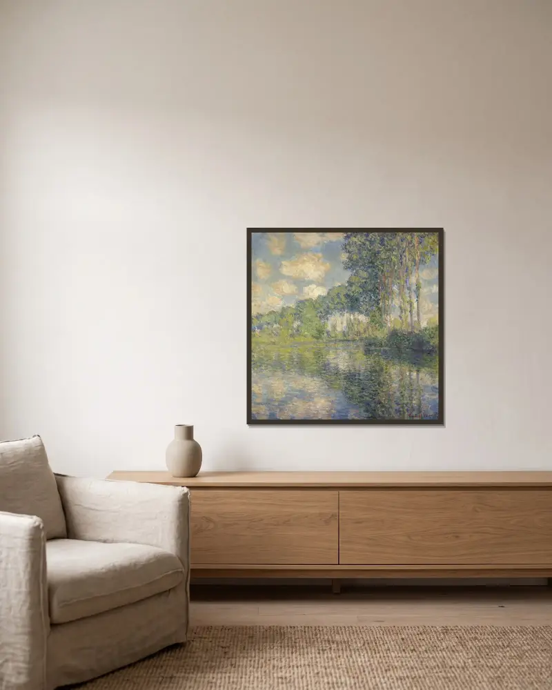 Topole nad rzeką Epte, Claude Monet w ramie na ścianie