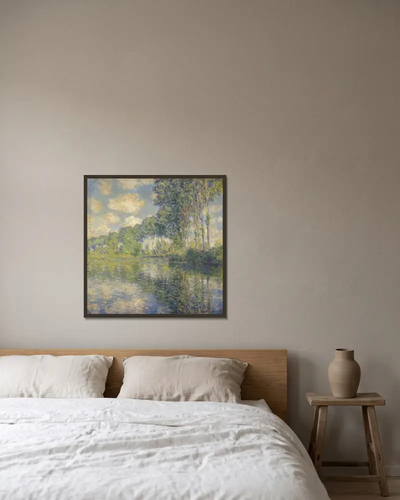 Topole nad rzeką Epte, Claude Monet w ramie na ścianie
