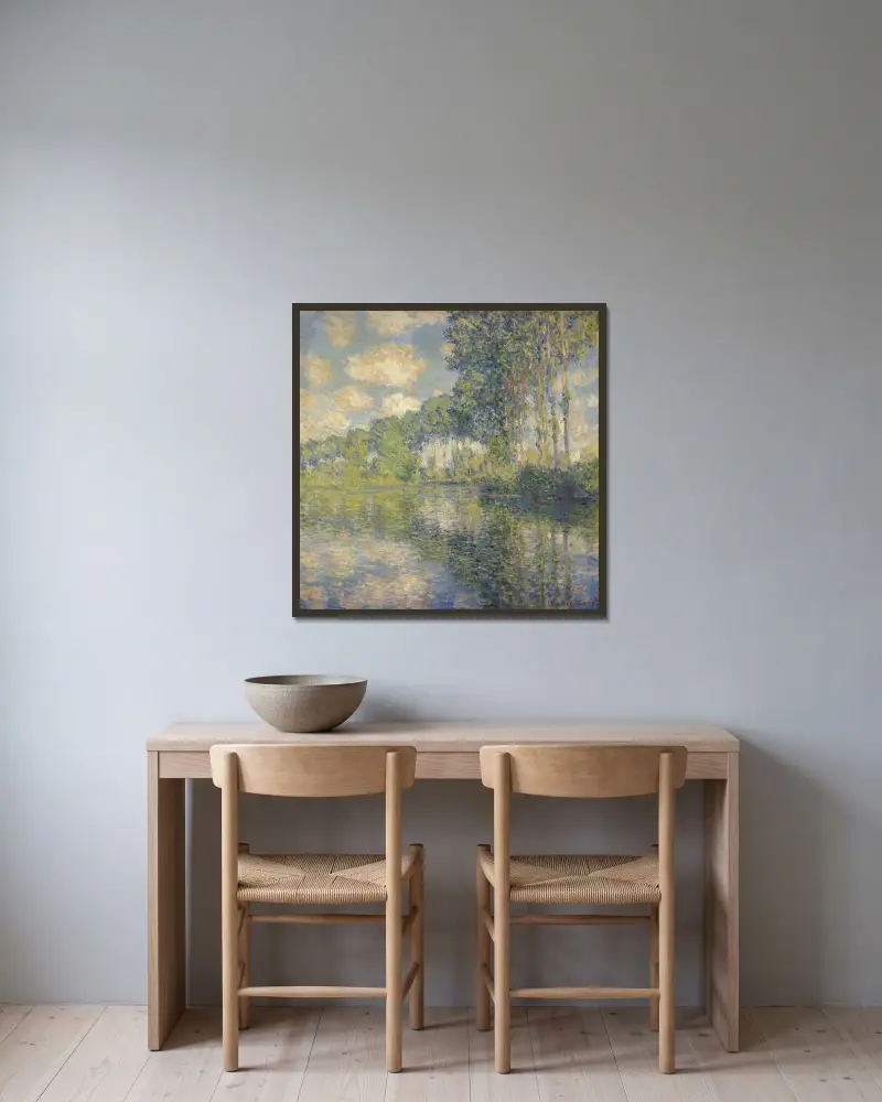 Topole nad rzeką Epte, Claude Monet w ramie na ścianie