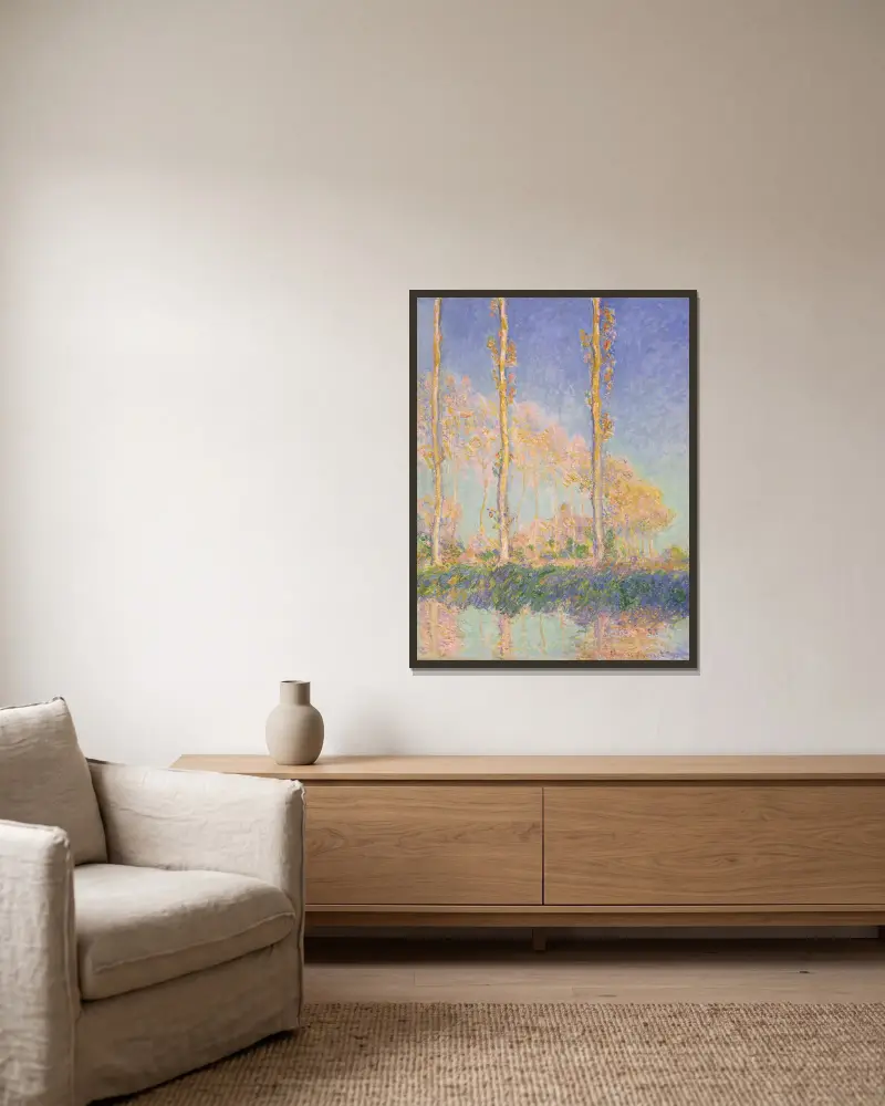 Topoly, Claude Monet v rámu na stěně