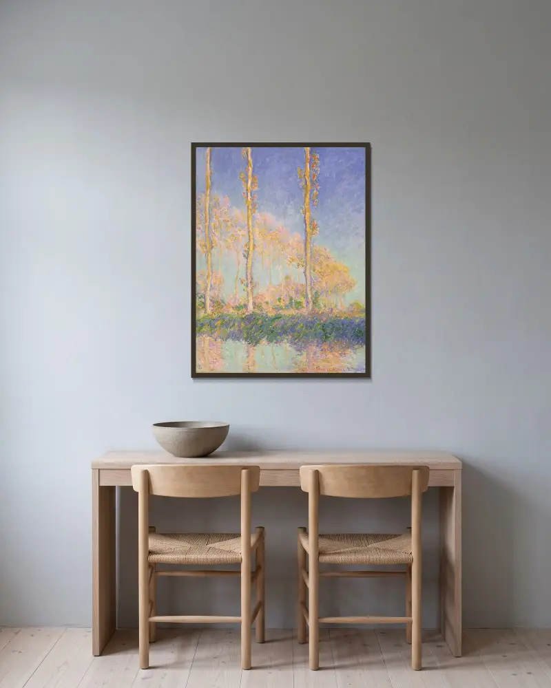 Topoly, Claude Monet v rámu na stěně