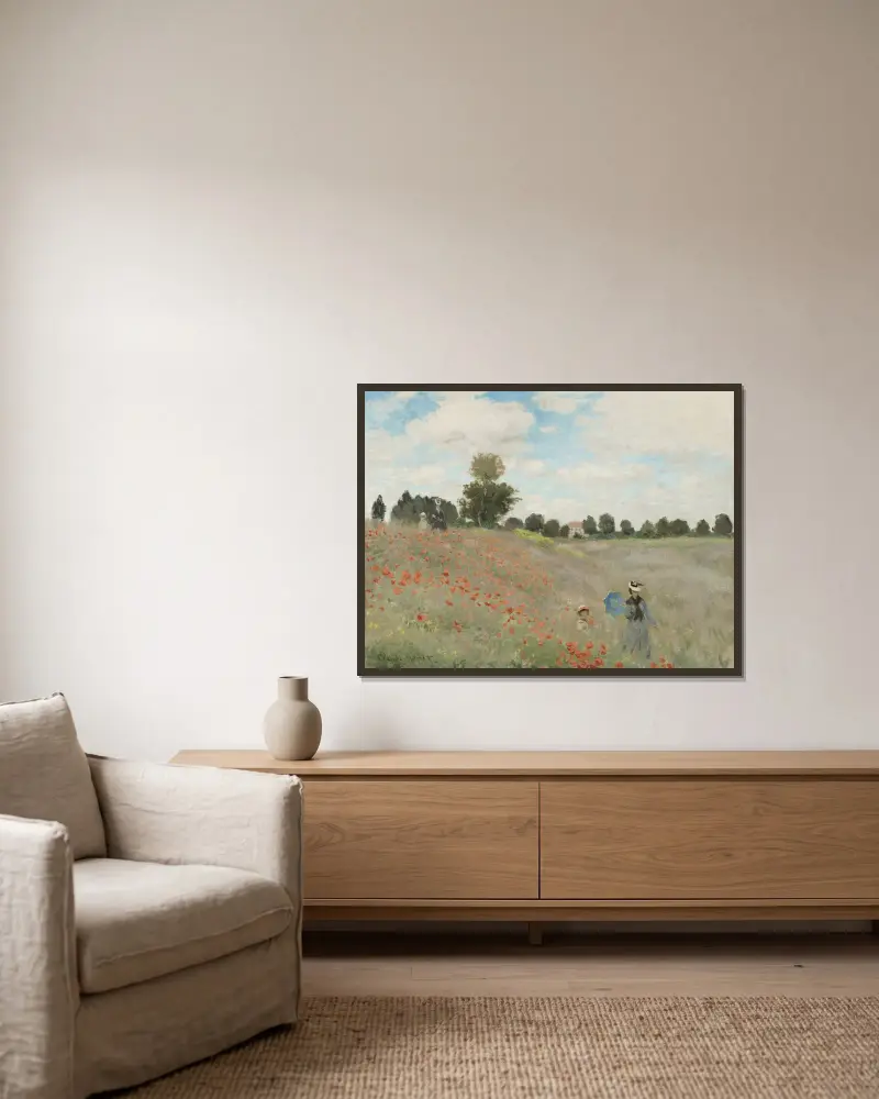 Pole maków, Claude Monet w ramie na ścianie