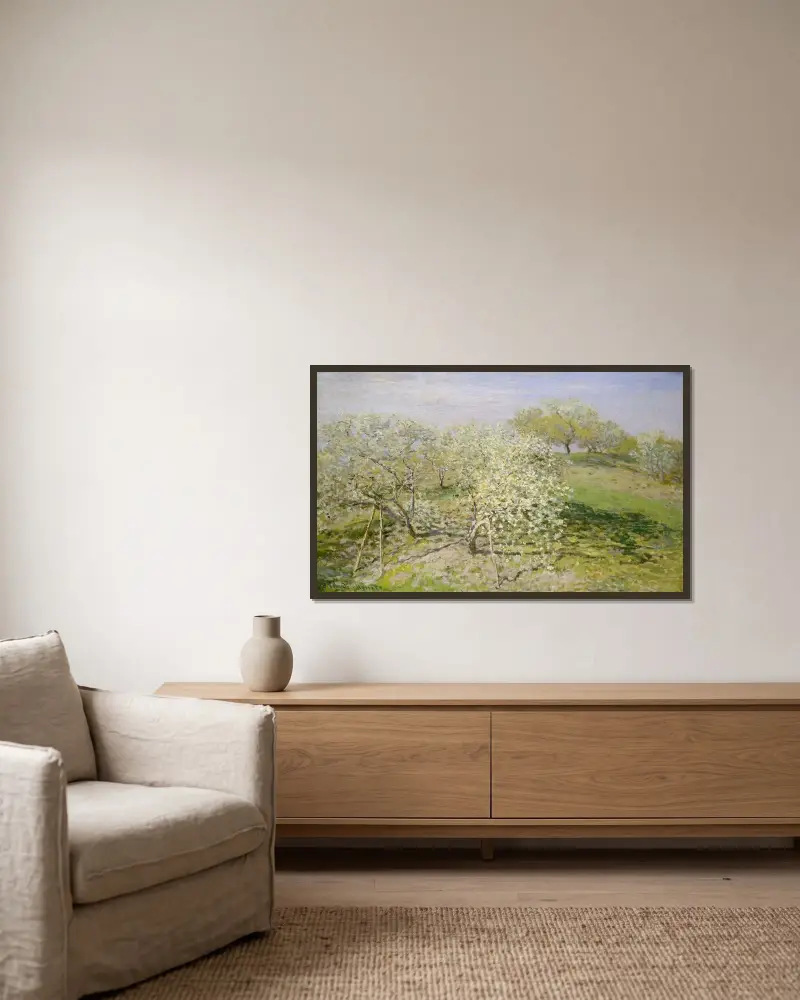 Jaro (Kvetoucí ovocné stromy), Claude Monet v rámu na stěně