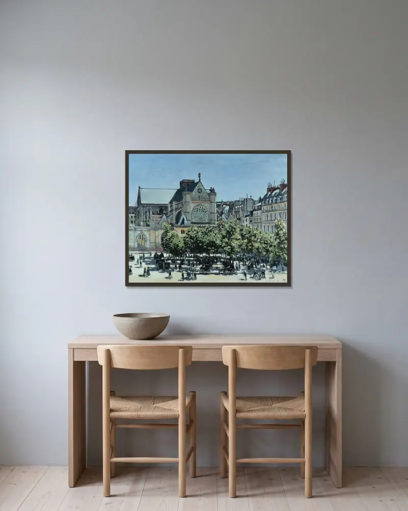St. Germain l’Auxerrois von Claude Monet gerahmt an einer Wand