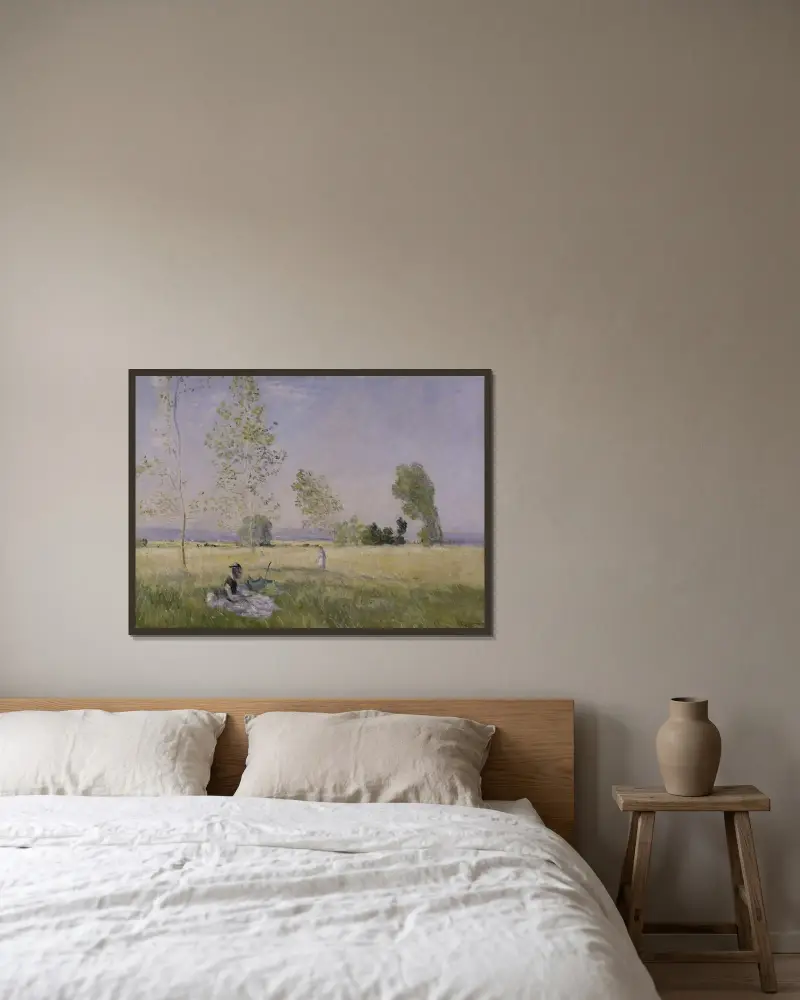 Sommer von Claude Monet gerahmt an einer Wand