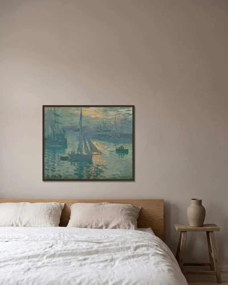 Východ slunce (Moře), Claude Monet v rámu na stěně