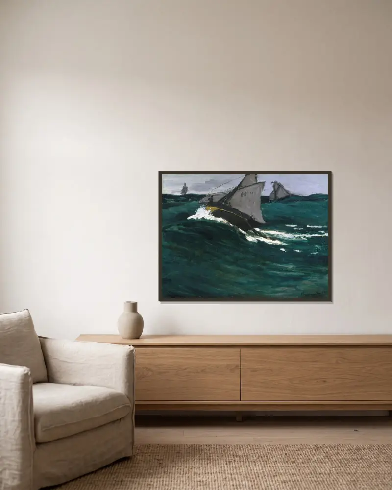 Zelená vlna, Claude Monet v rámu na stěně