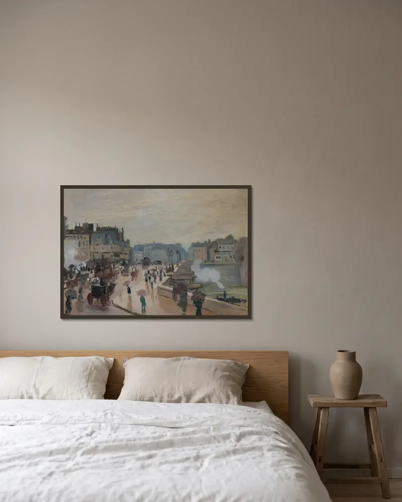 Die Pont Neuf von Claude Monet gerahmt an einer Wand