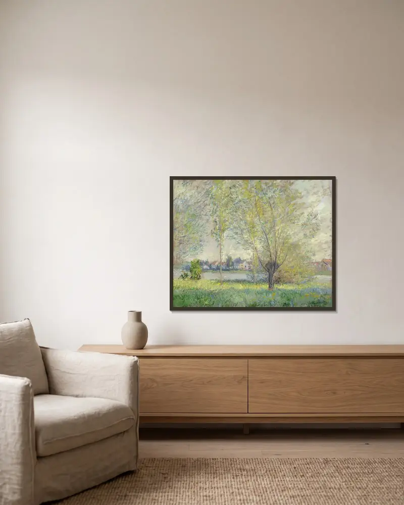 Die Weiden von Claude Monet gerahmt an einer Wand