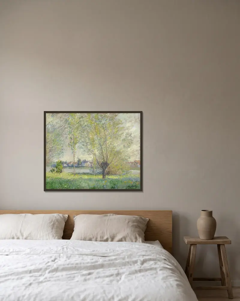 Die Weiden von Claude Monet gerahmt an einer Wand