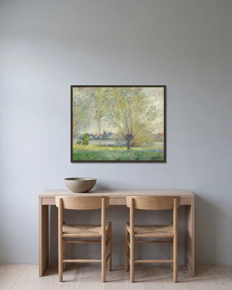Die Weiden von Claude Monet gerahmt an einer Wand