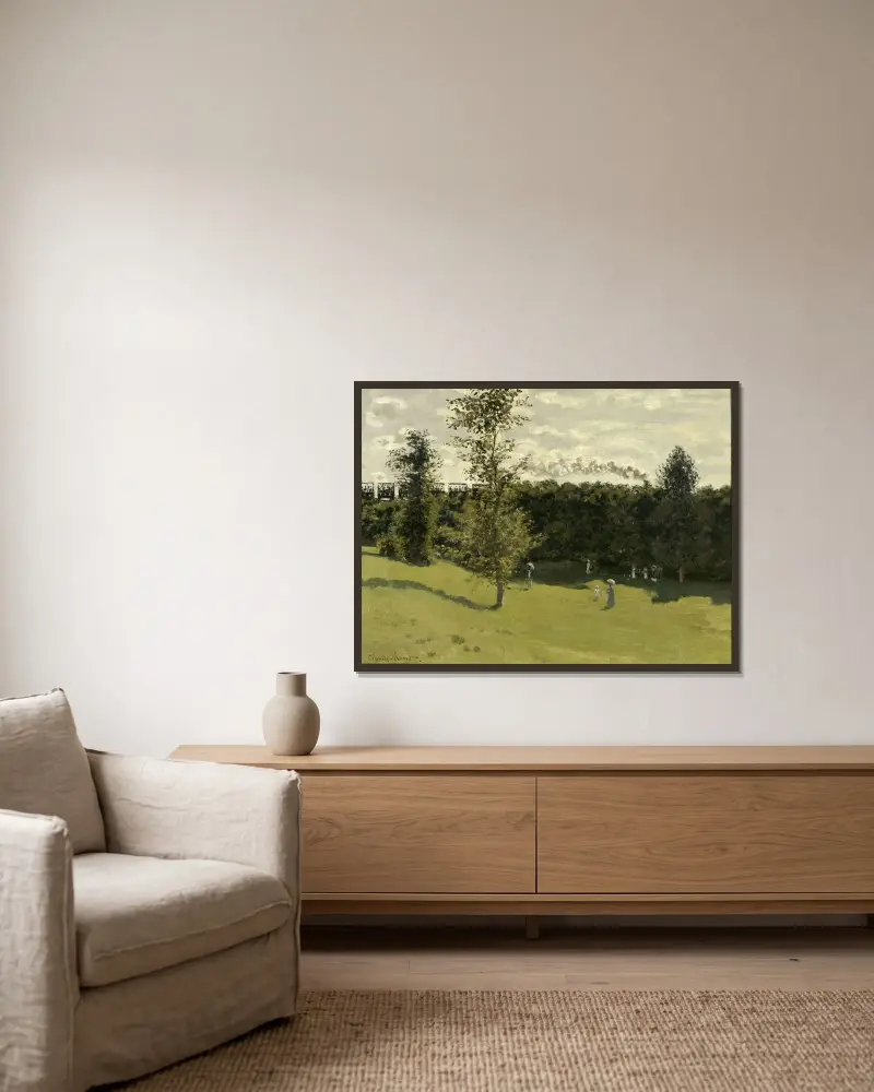 Pociąg na wsi, Claude Monet w ramie na ścianie