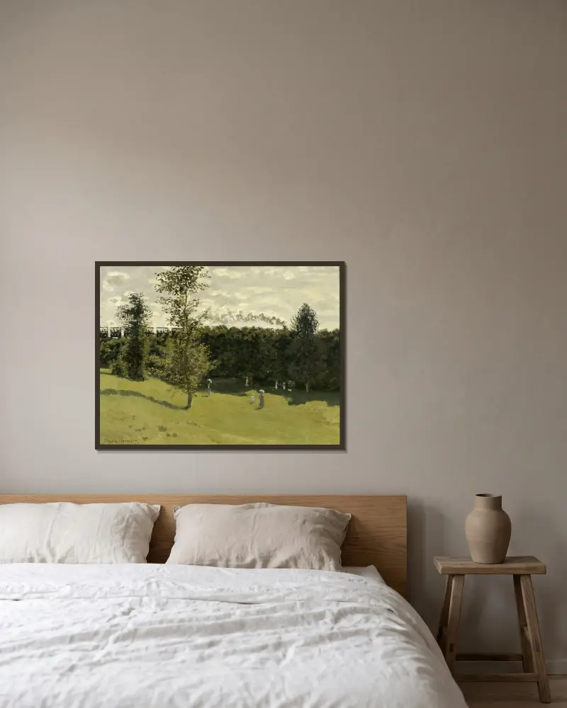 Pociąg na wsi, Claude Monet w ramie na ścianie