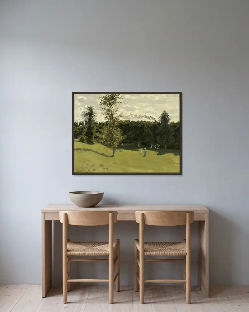 Pociąg na wsi, Claude Monet w ramie na ścianie
