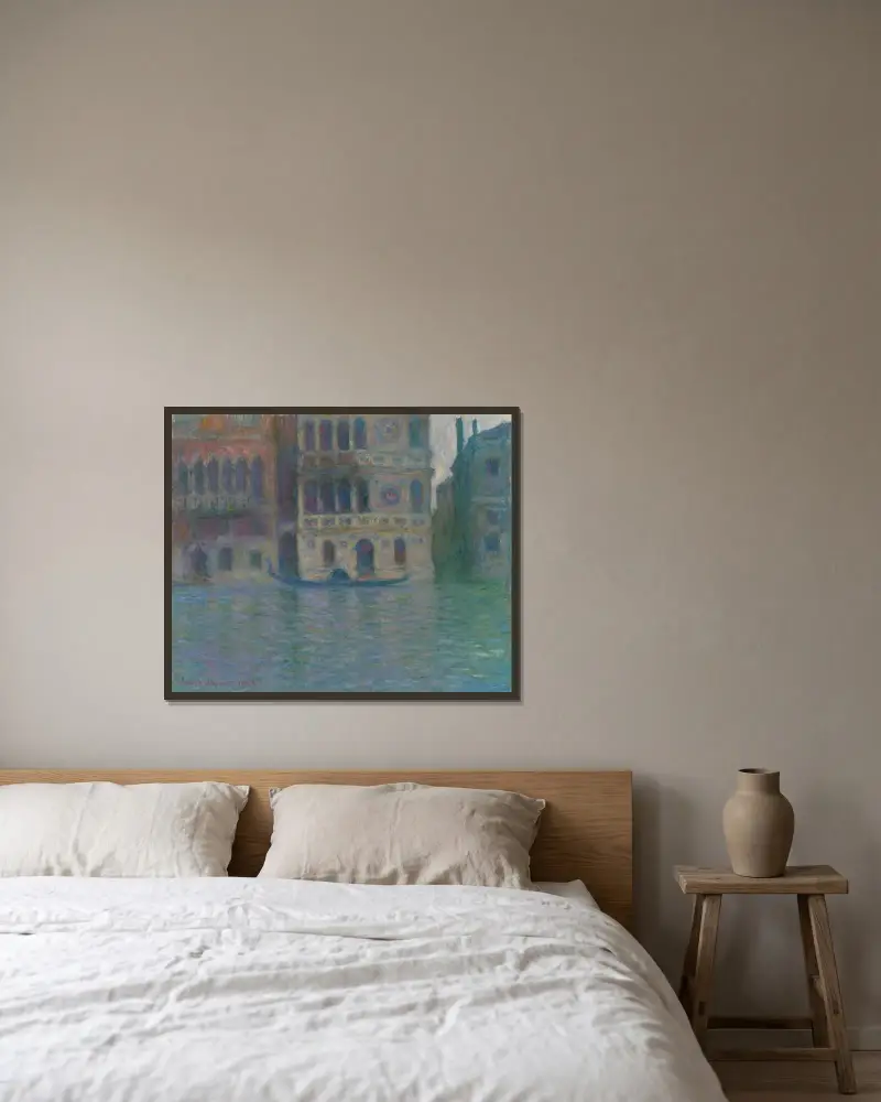 Venice, Palazzo Dario av Claude Monet inramad på en vägg