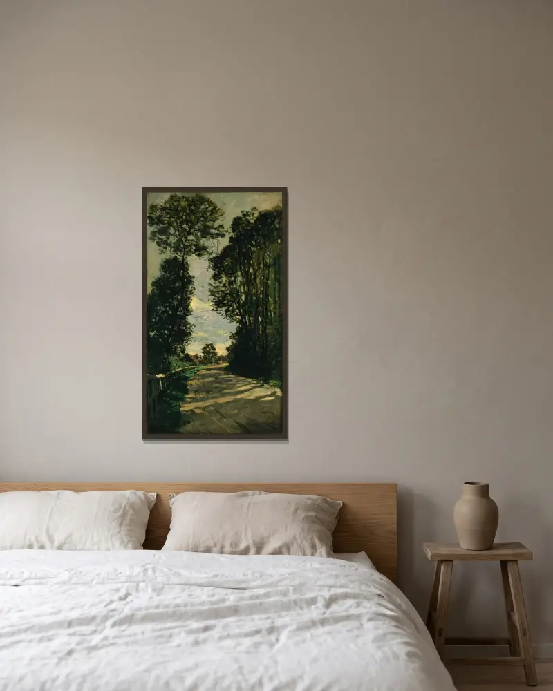 Promenad (Cesta k statku Saint-Siméon), Claude Monet v rámu na stěně