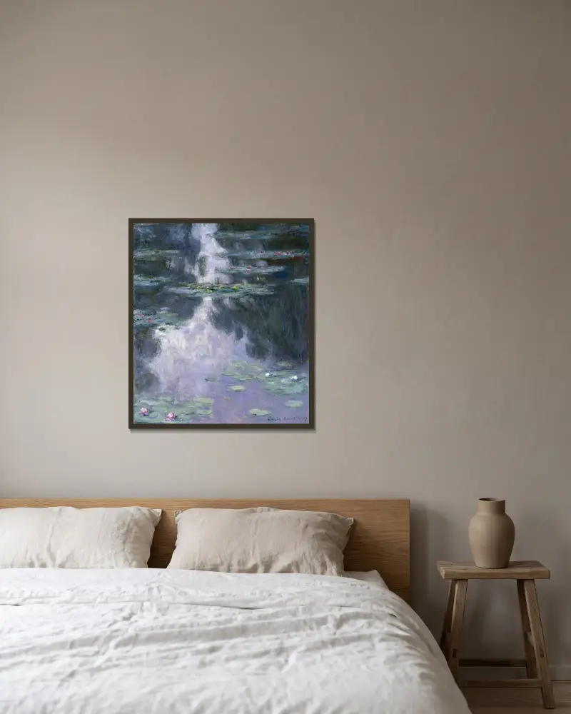 Seerosen – Nr. 1 von Claude Monet gerahmt an einer Wand