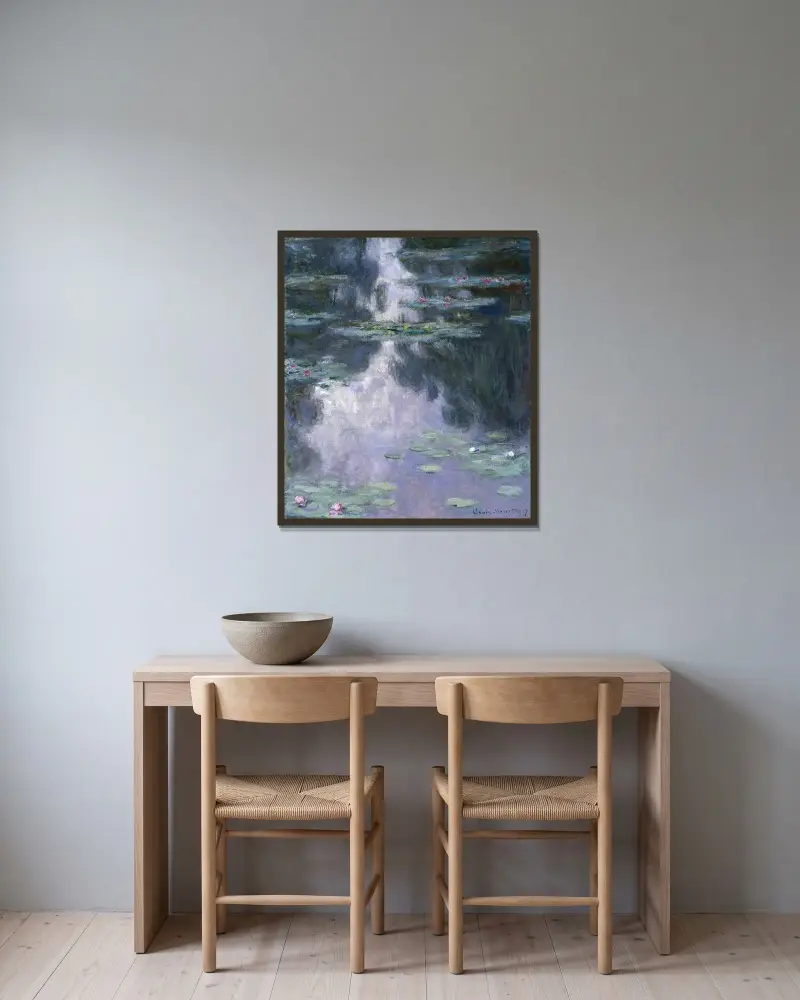Seerosen – Nr. 1 von Claude Monet gerahmt an einer Wand