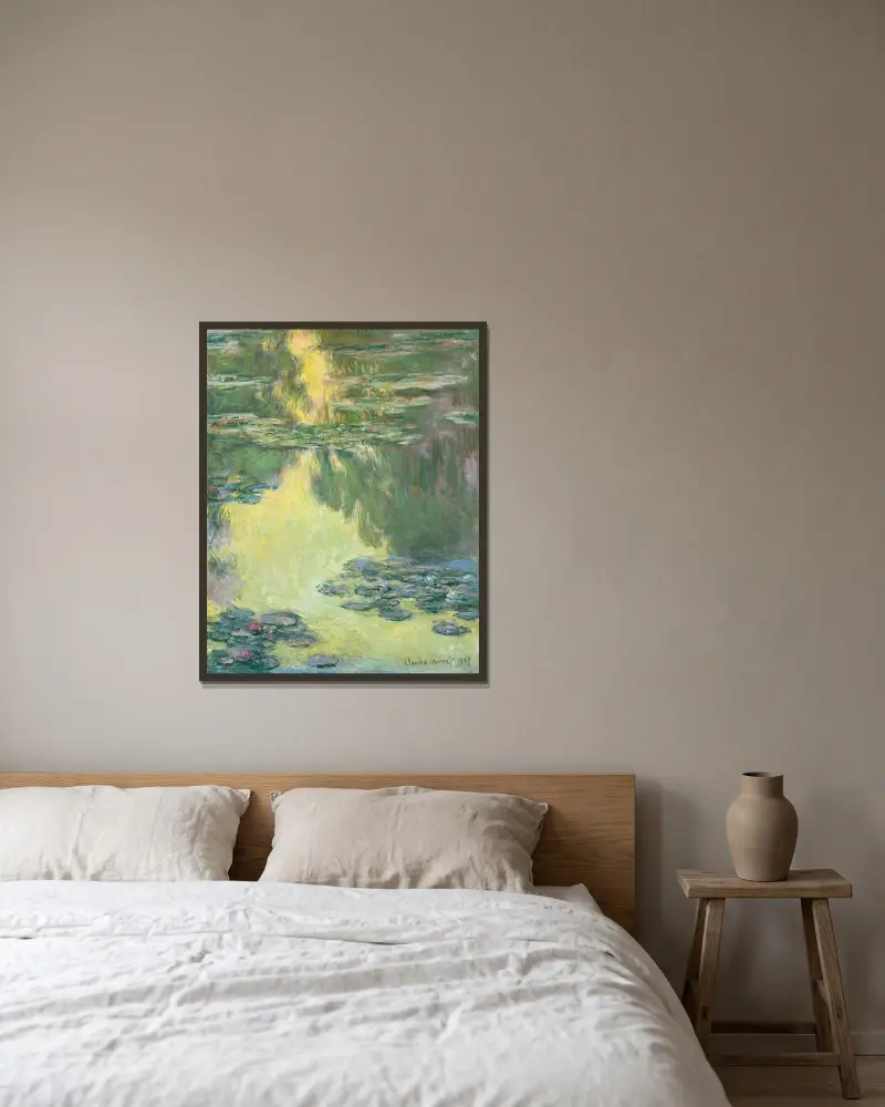 Seerosen, 1907 – Nr. 2 – Nr. 2 von Claude Monet gerahmt an einer Wand