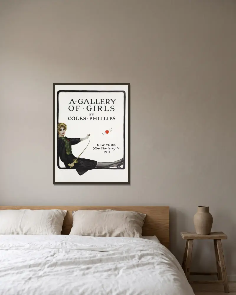 A gallery of girls – Title page av Coles Phillips inramad på en vägg