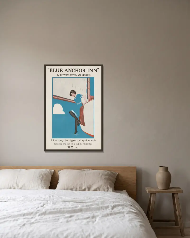 Blue Anchor Inn by Edwin Bateman Morris av Coles Phillips inramad på en vägg