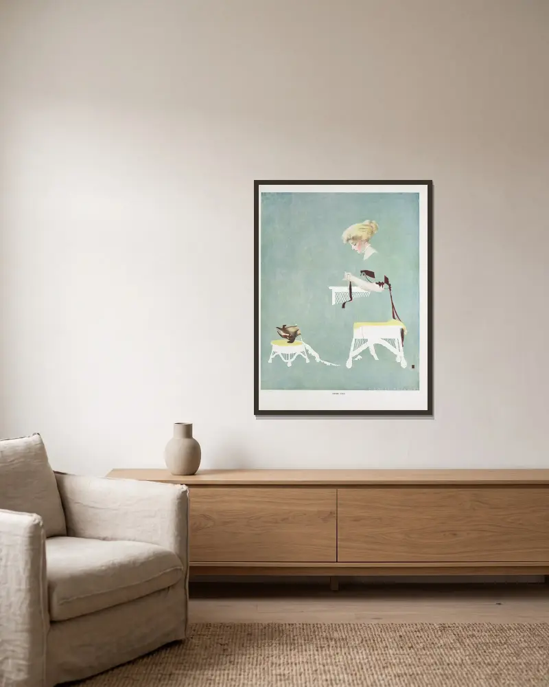 Heimbande von Coles Phillips gerahmt an einer Wand