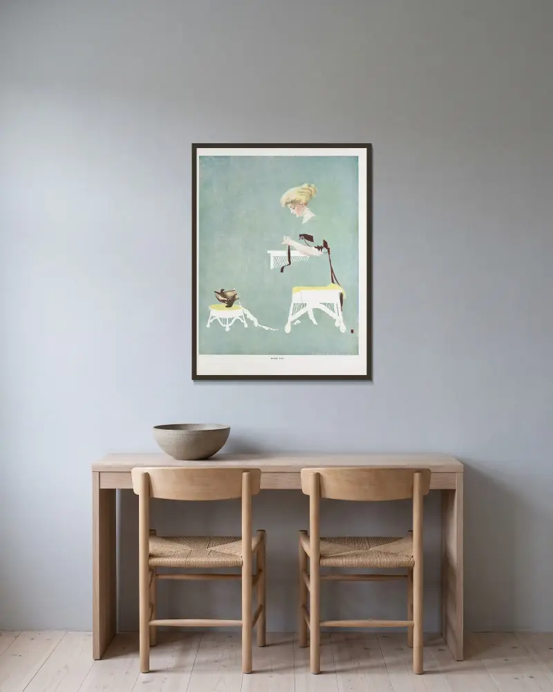 Heimbande von Coles Phillips gerahmt an einer Wand