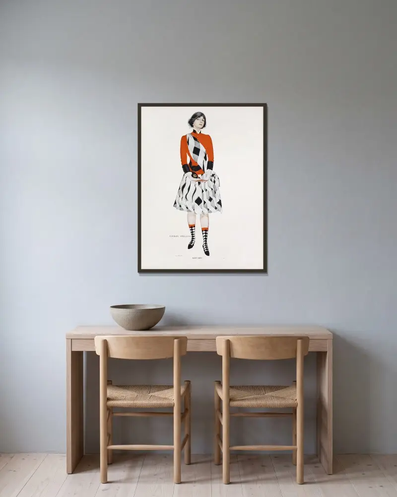 Hoot mon! av Coles Phillips inramad på en vägg
