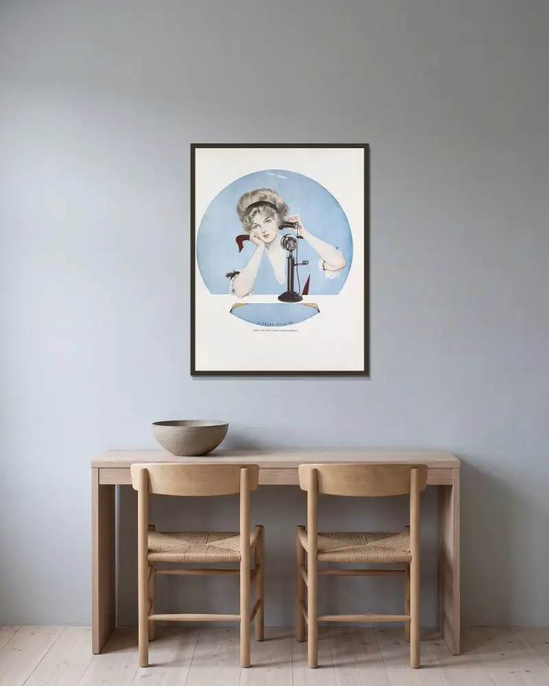 Långt borta skapar förtrollning av Coles Phillips inramad på en vägg