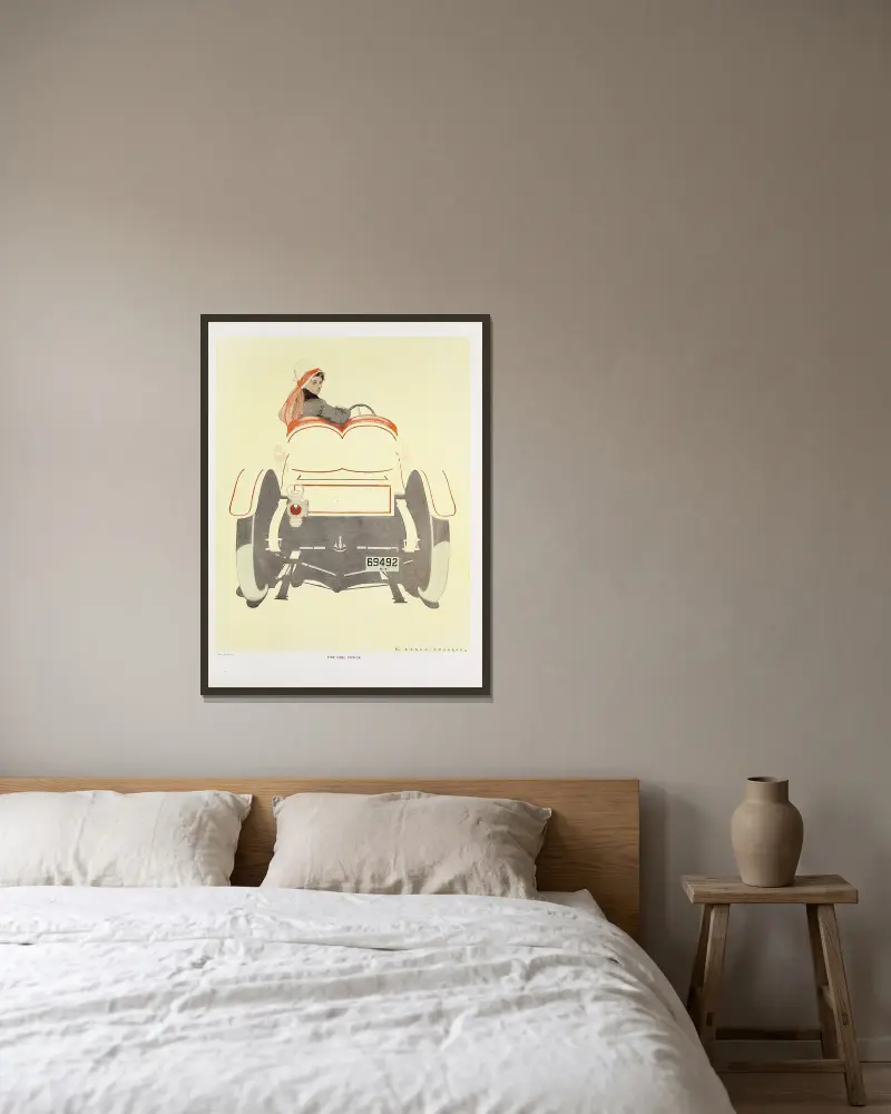 One Girl Power von Coles Phillips gerahmt an einer Wand