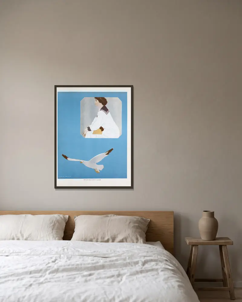 The lass that loved a sailor av Coles Phillips inramad på en vägg