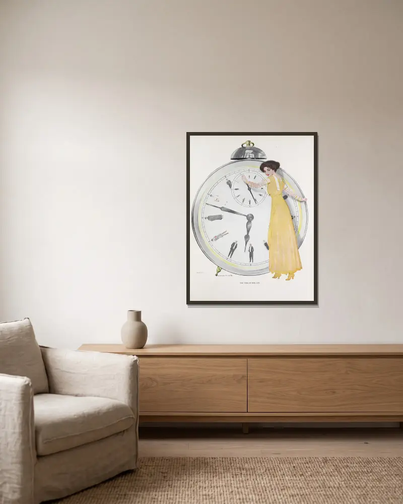 The time of her life av Coles Phillips inramad på en vägg