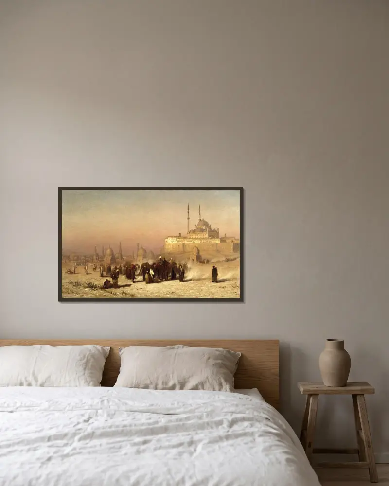 On the Way between Old and New Cairo, Citadel Mosque of Mohammed Ali, and Tombs of the Mamelukes av Louis Comfort Tiffany inramad på en vägg