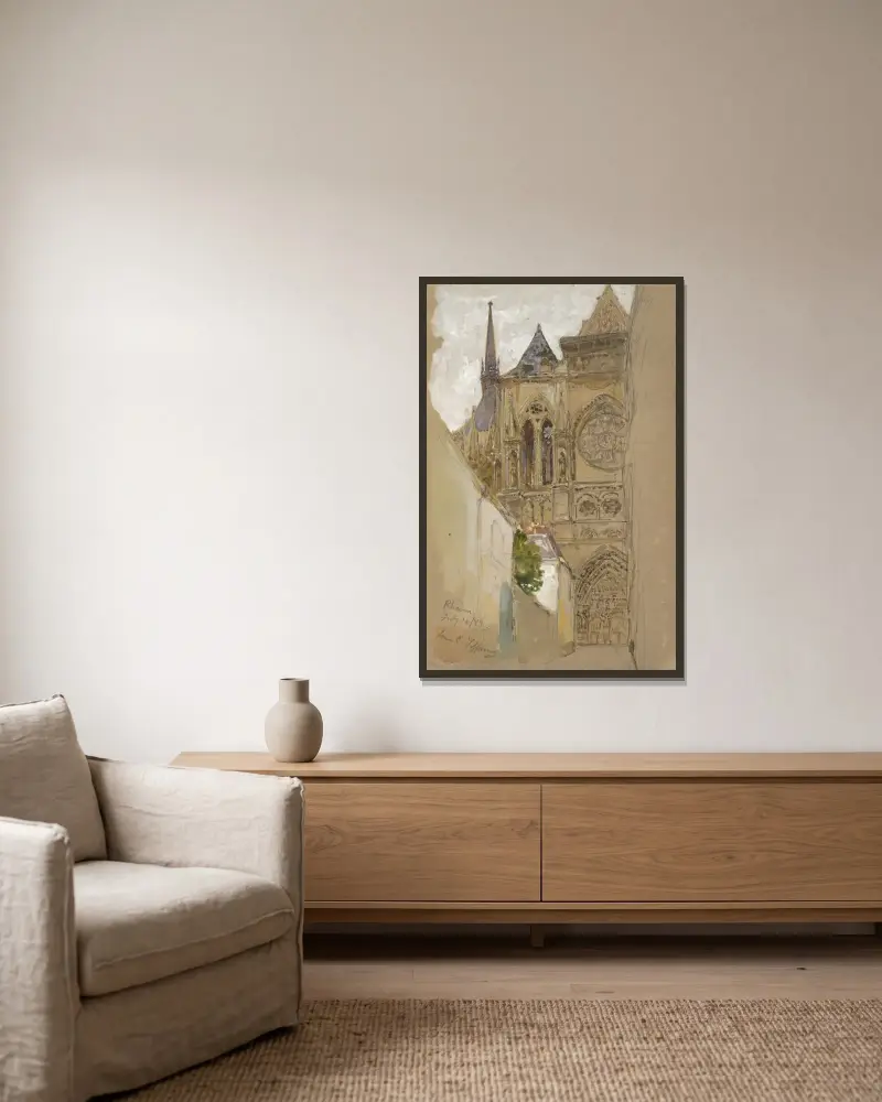 Reims, Louis Comfort Tiffany w ramie na ścianie