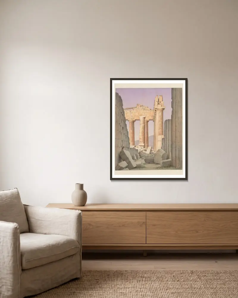 Greece, Athens – Parthenon, inner peristasis av Harald Conrad Stilling inramad på en vägg