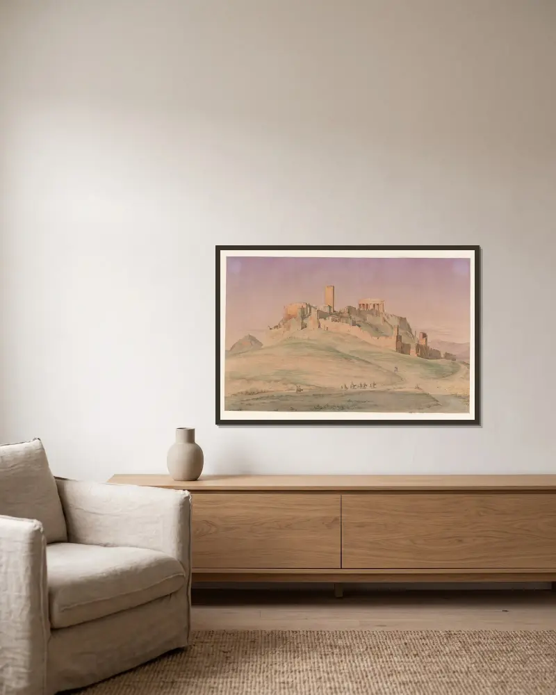 Greece, Athens – The Acropolis seen from the southwest av Harald Conrad Stilling inramad på en vägg