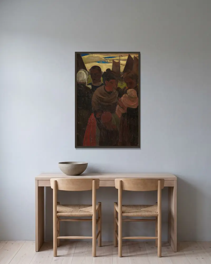 Aan de kaai av Constant Permeke inramad på en vägg