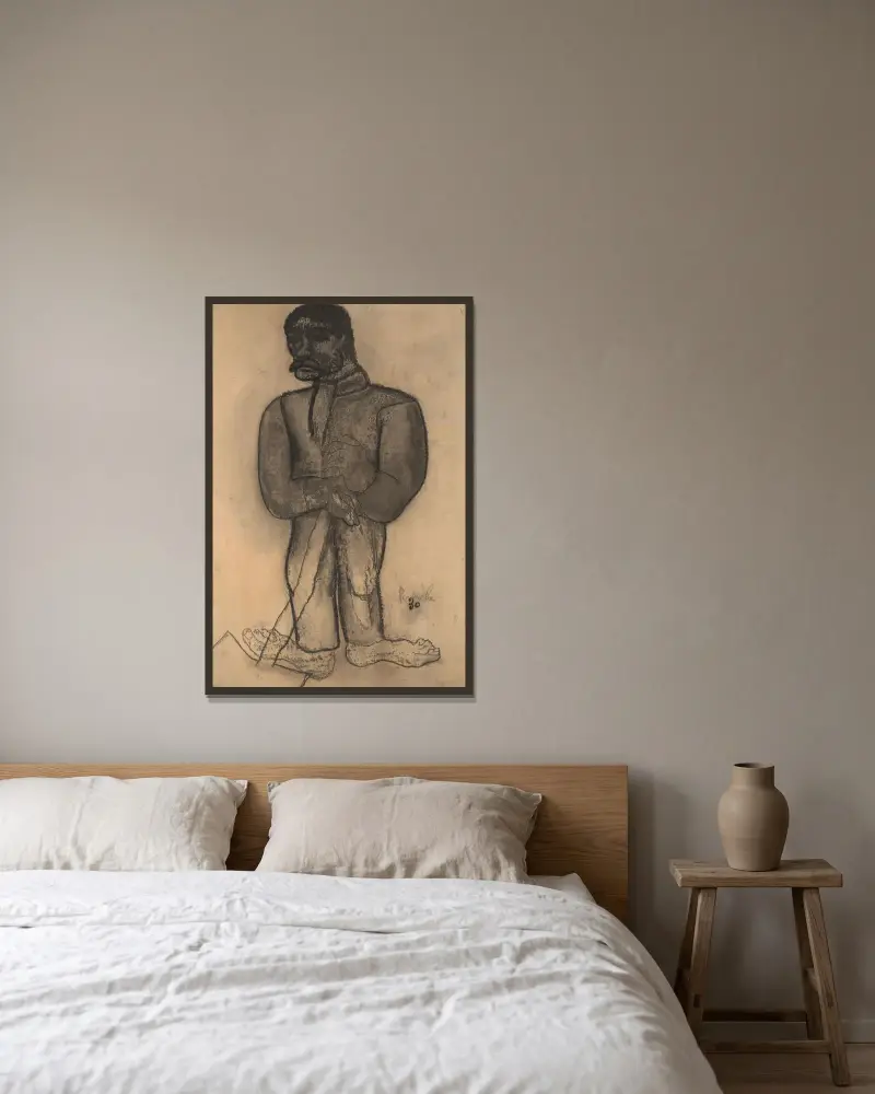 Bauer mit Spaten von Constant Permeke gerahmt an einer Wand