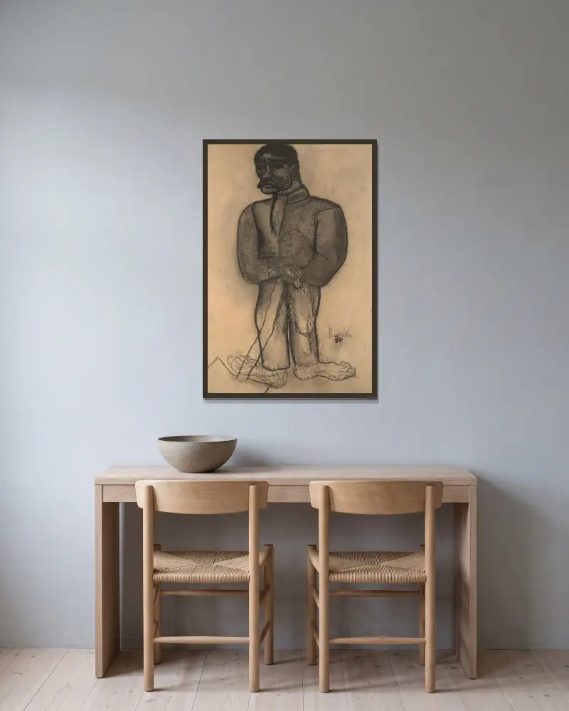 Bauer mit Spaten von Constant Permeke gerahmt an einer Wand