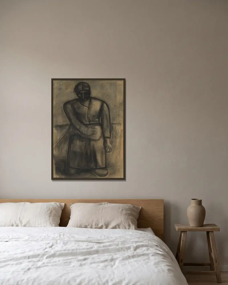 Die Ährenleser von Constant Permeke gerahmt an einer Wand