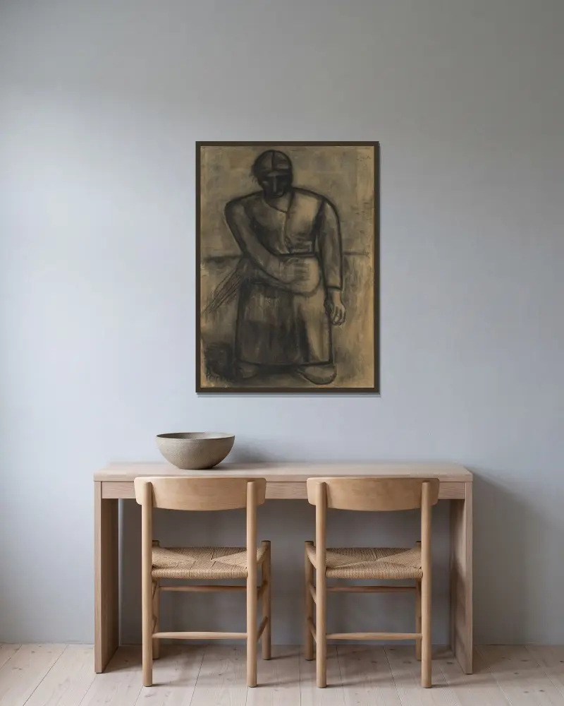 Die Ährenleser von Constant Permeke gerahmt an einer Wand