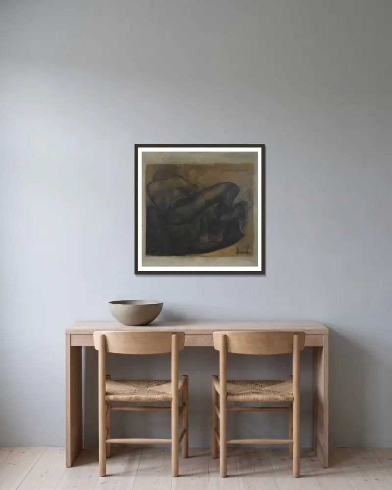 Die Wohlwollenden von Constant Permeke gerahmt an einer Wand