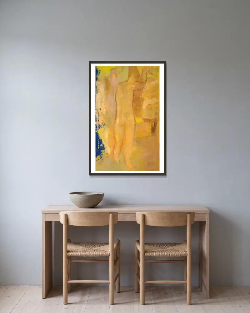 Gelber Akt von Constant Permeke gerahmt an einer Wand