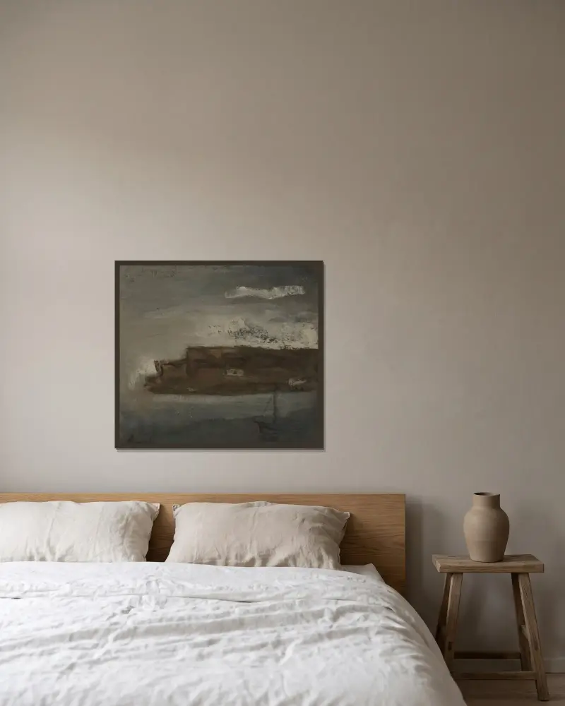 Havet i Bretagne av Constant Permeke inramad på en vägg